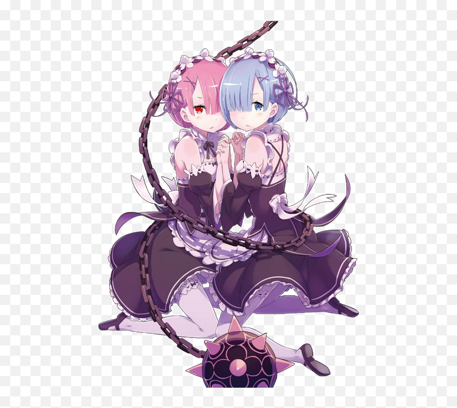 Re Zero Ram And Rem Render - Rem And Ram Stickers Emoji,Rem Png