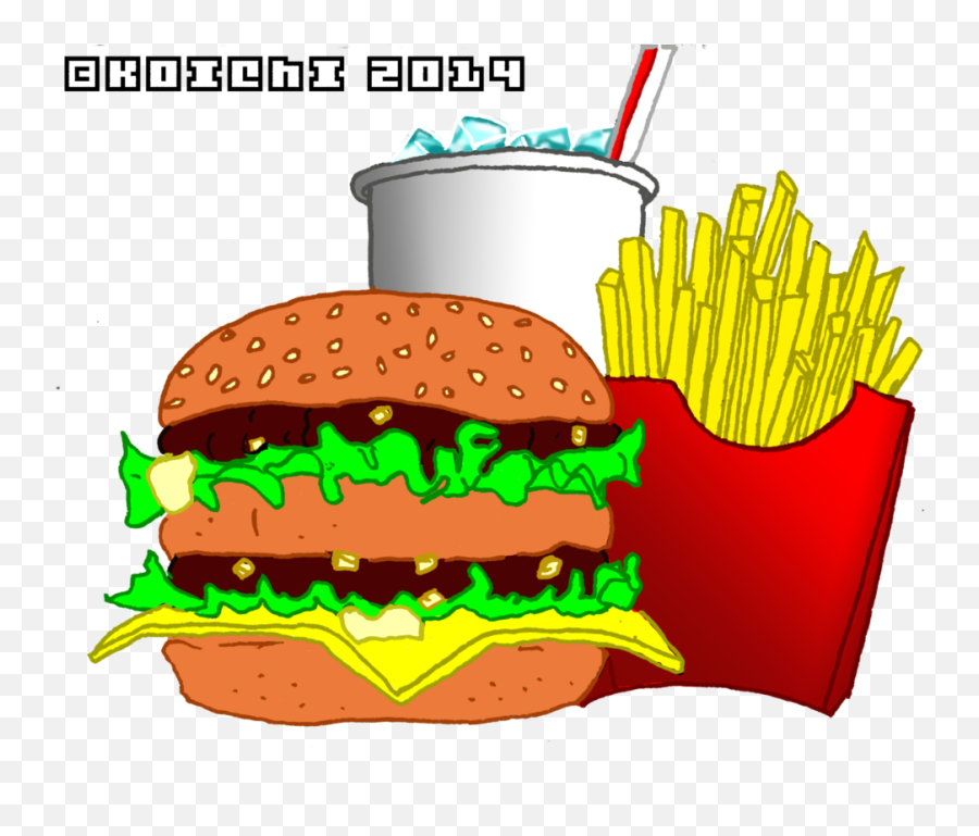 Download Hd Mcdonald39s Big Mac Meal Clip Art Clipart Free Emoji,Burger And Fries Clipart