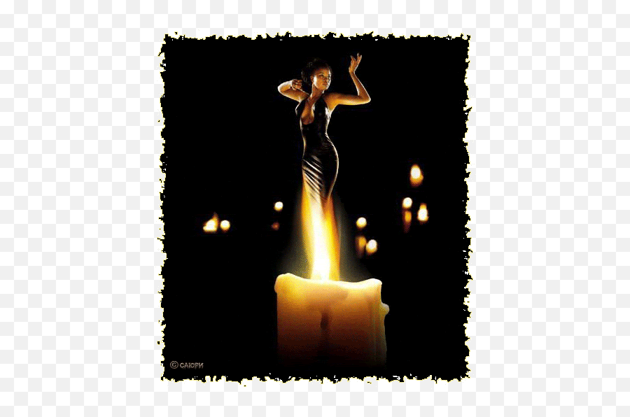 Women In Fire Gif By Cillymiu Photobucket Candle Gif - Bougie Flamme Femme Emoji,Fire Gif Transparent