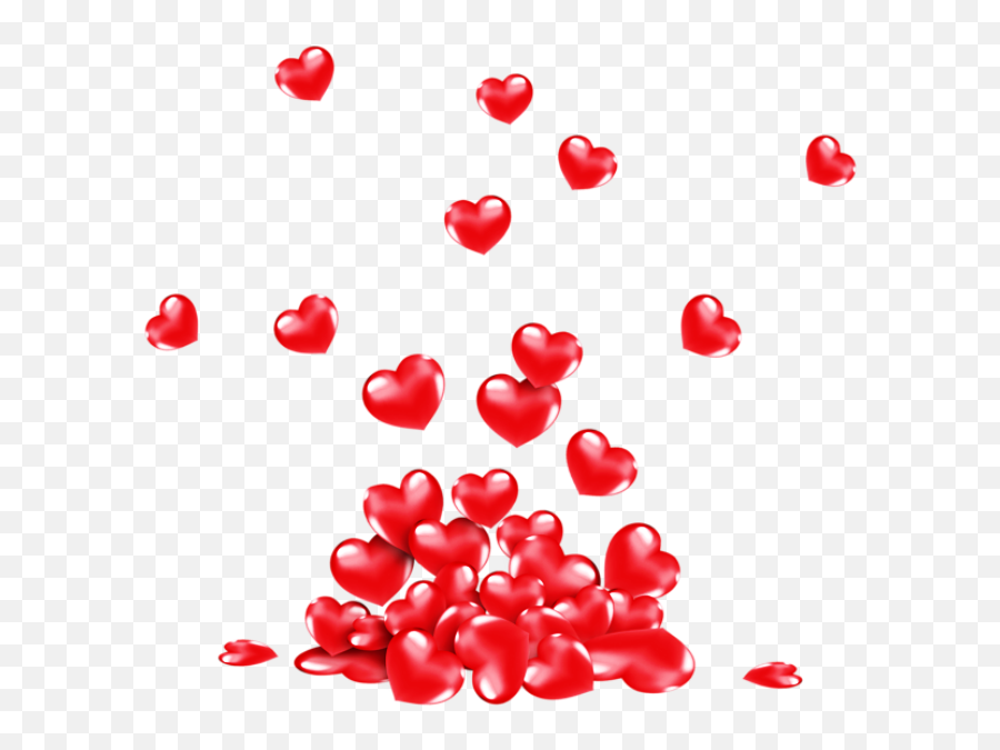 Download Hd Free Red Heart Png - Bunch Of Hearts Png Emoji,Red Heart Png