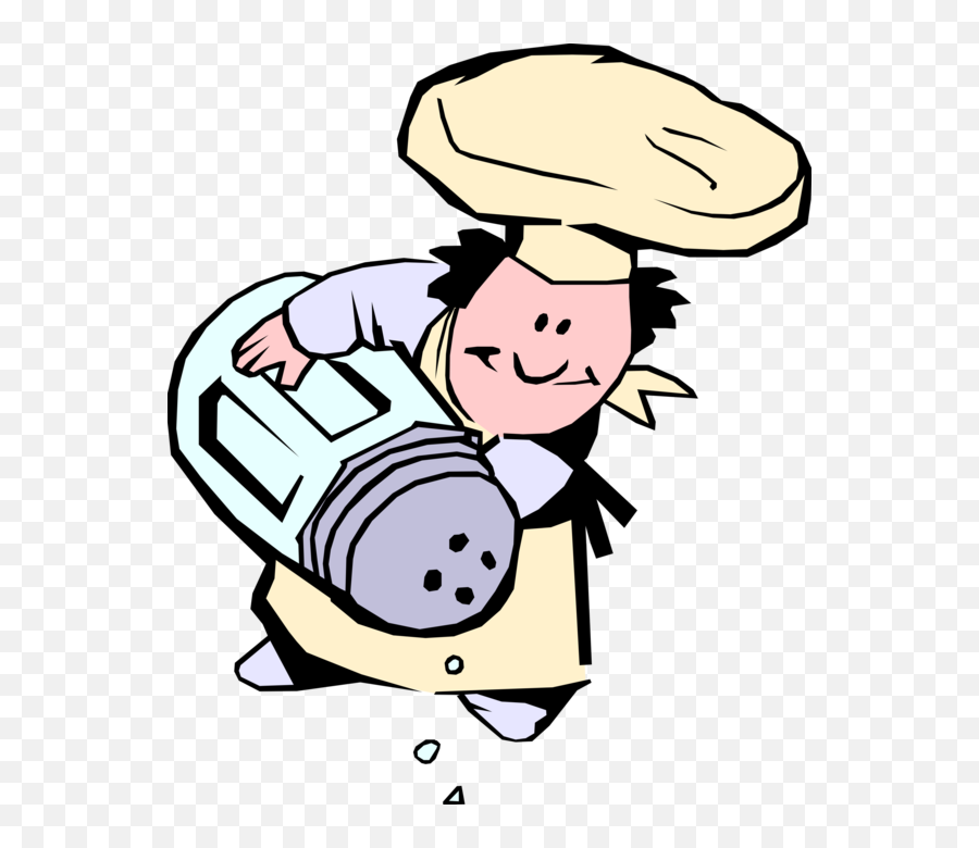 Cartoon Chef With Salt Shaker Royalty - Chef Adding Salt Clipart Emoji,Salt Clipart