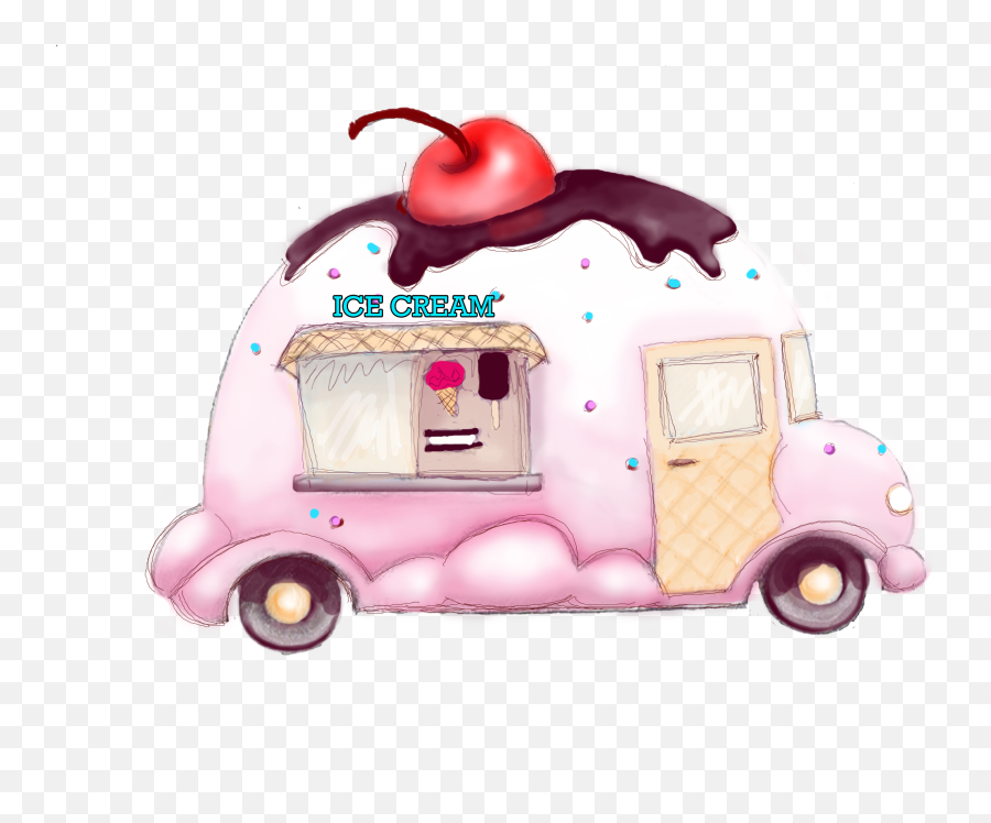 Ice Cream Art Icecreamtruckclipart Ice Cream Truck - Ice Cream Car Clip Art Emoji,Truck Clipart
