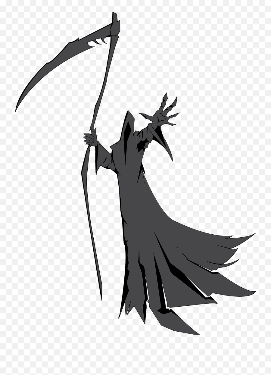 Silhouettecold Weaponmonochrome Photography Png Clipart - Grim Reaper Silhouette Emoji,Scythe Png