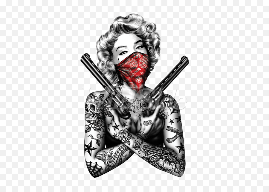 Marilyn Monroe Guns Tanktop Bandana - Marilyn Monroe Shirt With Bandana Emoji,Red Bandana Png