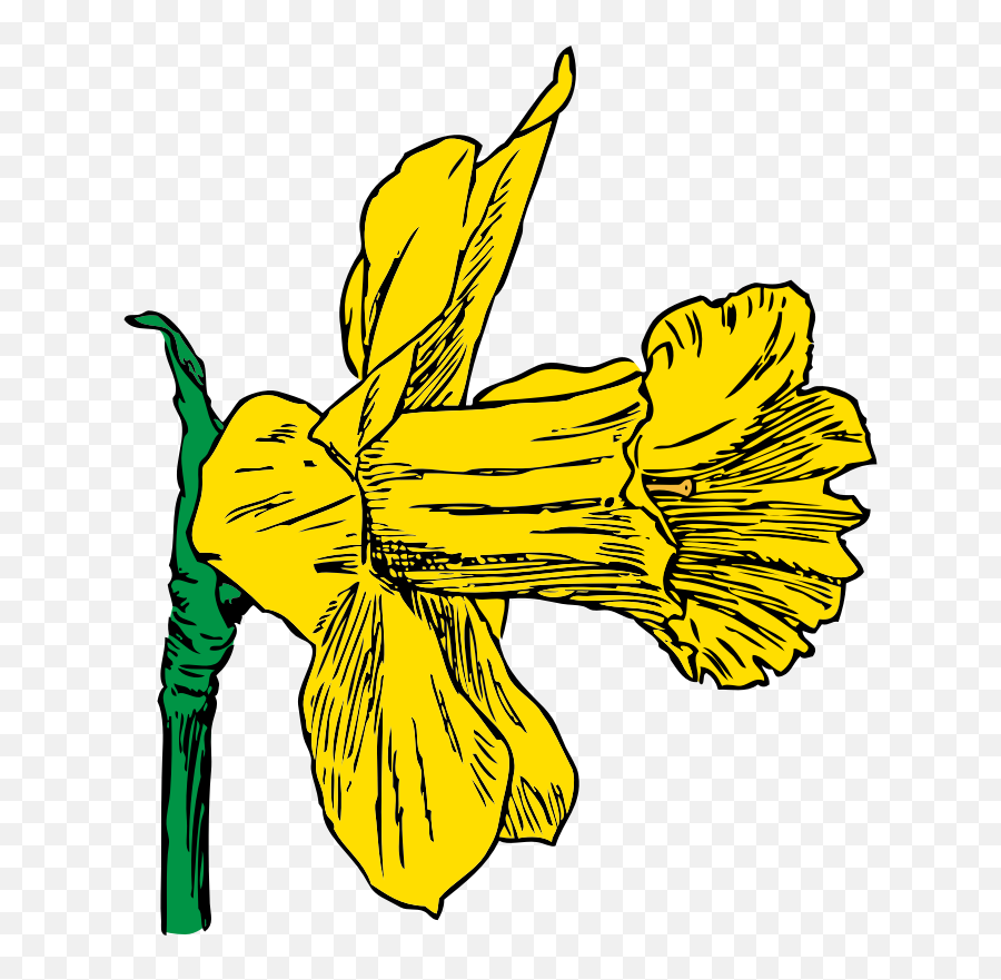 Clipart - Sideways Flower Clipart Emoji,Daffodil Clipart