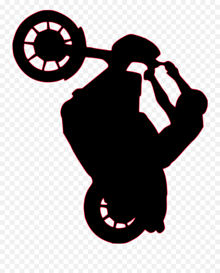 Clip Art Image Motorcycle Silhouette Harley - Davidson Harley Wheelie Clipart Emoji,Harley Davidson Clipart