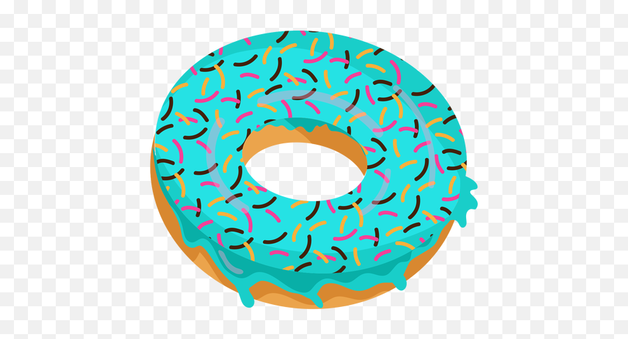 Blue Glaze Doughnut Illustration - Dot Emoji,Donut Transparent Background