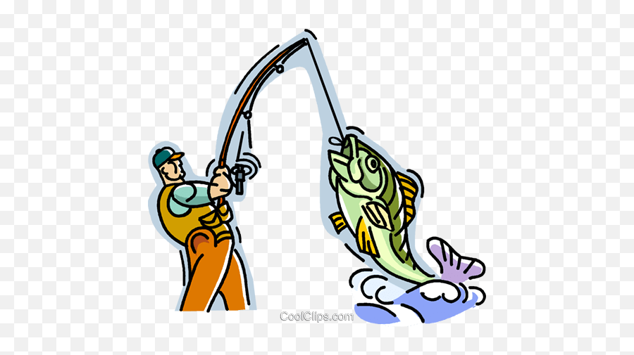 Fisherman Catching A Fish Royalty Free Vector Clip Art - Push And Pull Cliparts Emoji,Fisherman Clipart