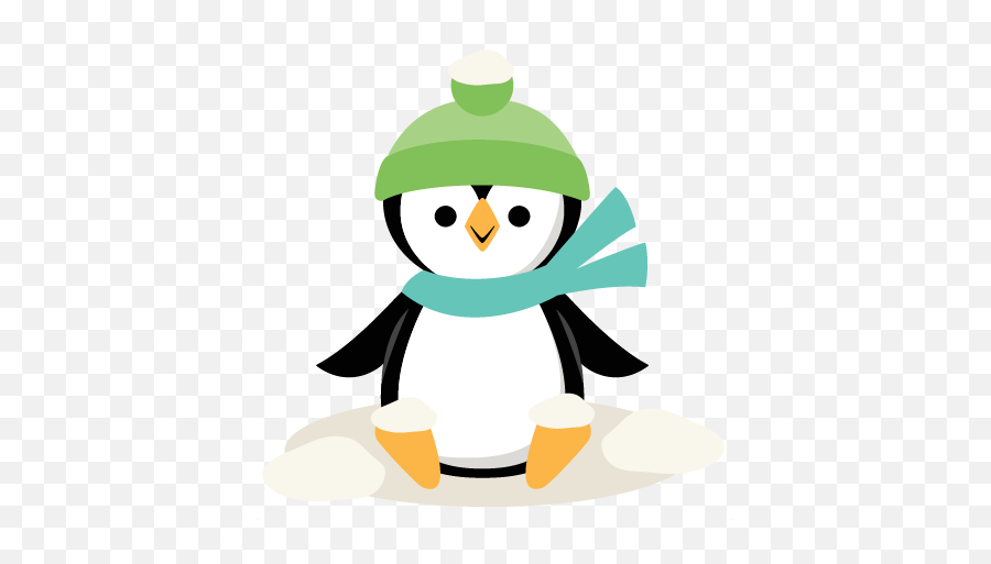 Winter Christmas Penguin Svg Scrapbook - Winter Penguin Clipart Transparent Emoji,Sitting Clipart