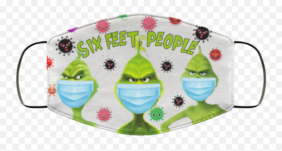 Six Feet People Grinch Face Mask - Grinch Six Feet Peaple Emoji,Grinch Face Png
