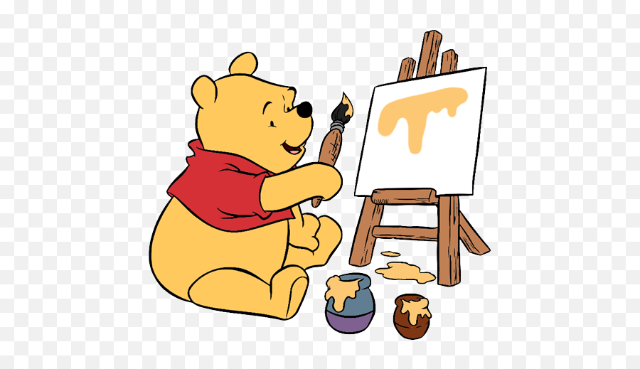 Clip Art Of Winnie The Pooh Painting - Winnie The Pooh Is Painting Emoji,Painting Clipart