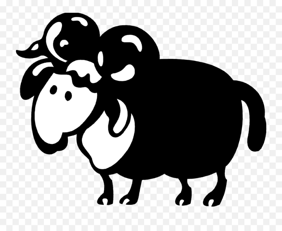 Download Vector Illustration Of Mountain Goat Ram With Horns Emoji,Ram Clipart Black And White