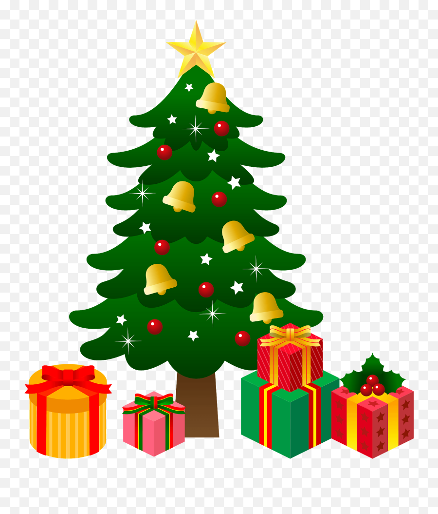 Christmas Tree Gifts Clipart - Christmas Tree With Gift Clipart Emoji,Christmas Present Clipart