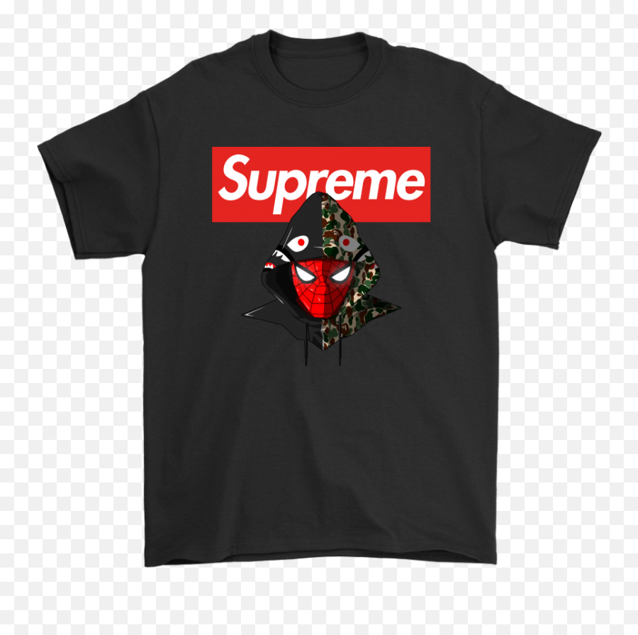 Download Hd Supreme Spiderman Bape Hypebeast Shirts - T Emoji,Supreme Bape Logo
