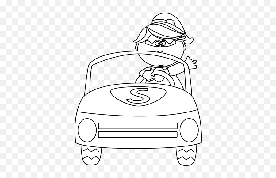 Clip Art Car Black And White - Driving A Car Clipart Black And White Emoji,Car Clipart Black And White