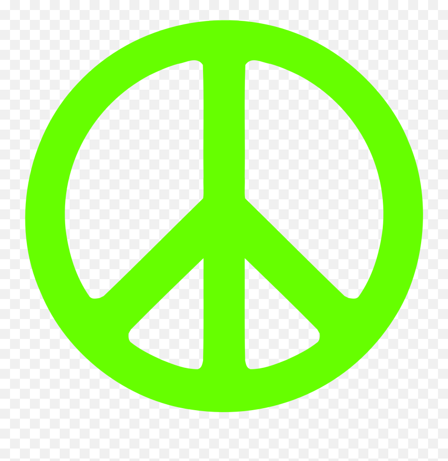 Clip Art Of Bright Green Peace Symbol - Peace Sign Green Emoji,Peace Clipart