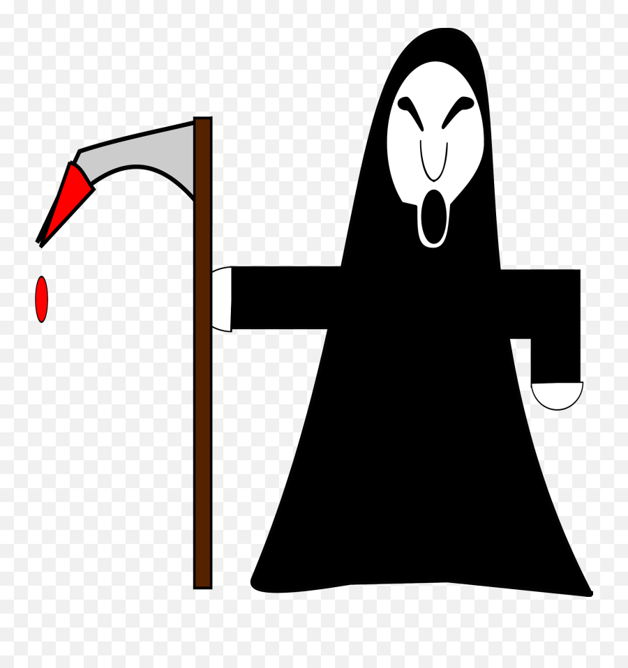 Grim Reaper With Bloody Scythe Transparent Png - Stickpng Grim Reaper Svg Emoji,Scythe Png