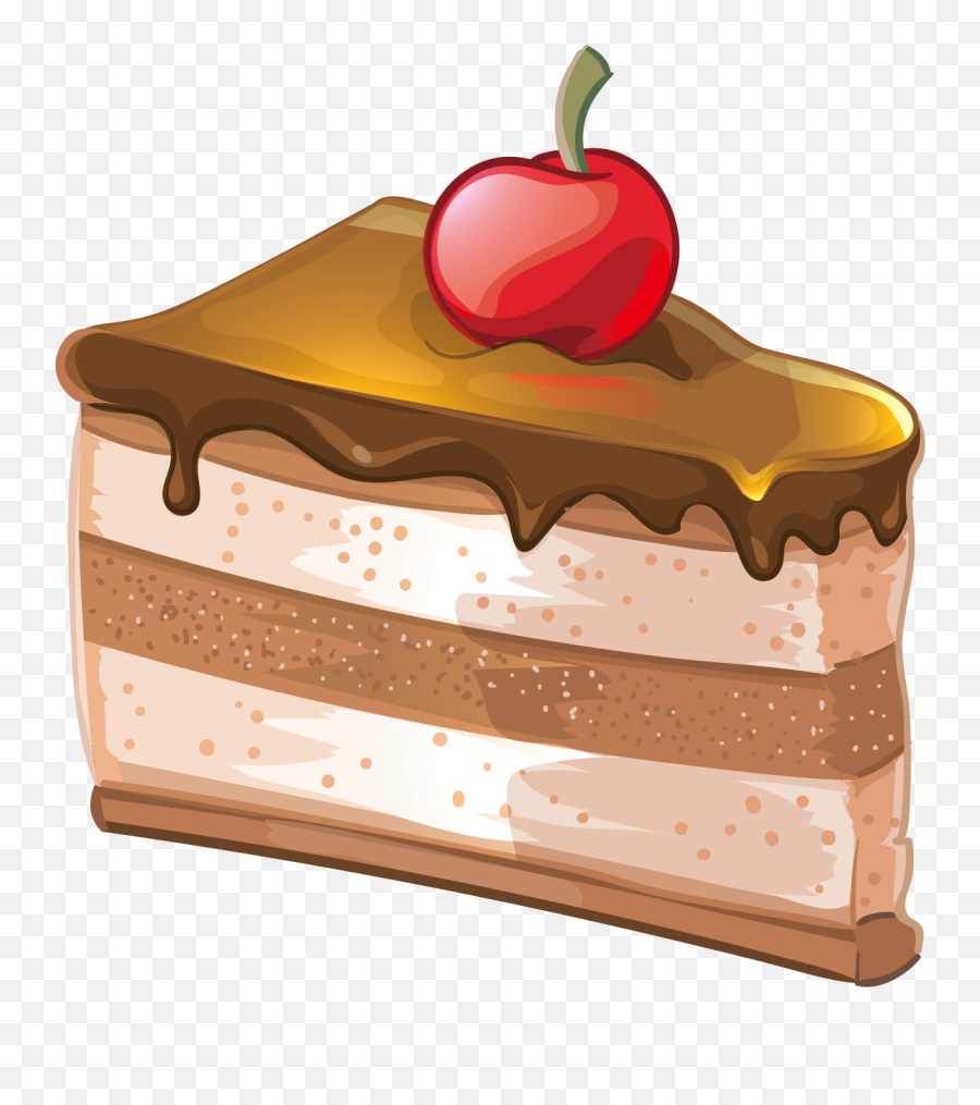 Cake Vector Png - Transparent Background Cake Slice Clipart Emoji,Chocolate Cake Png