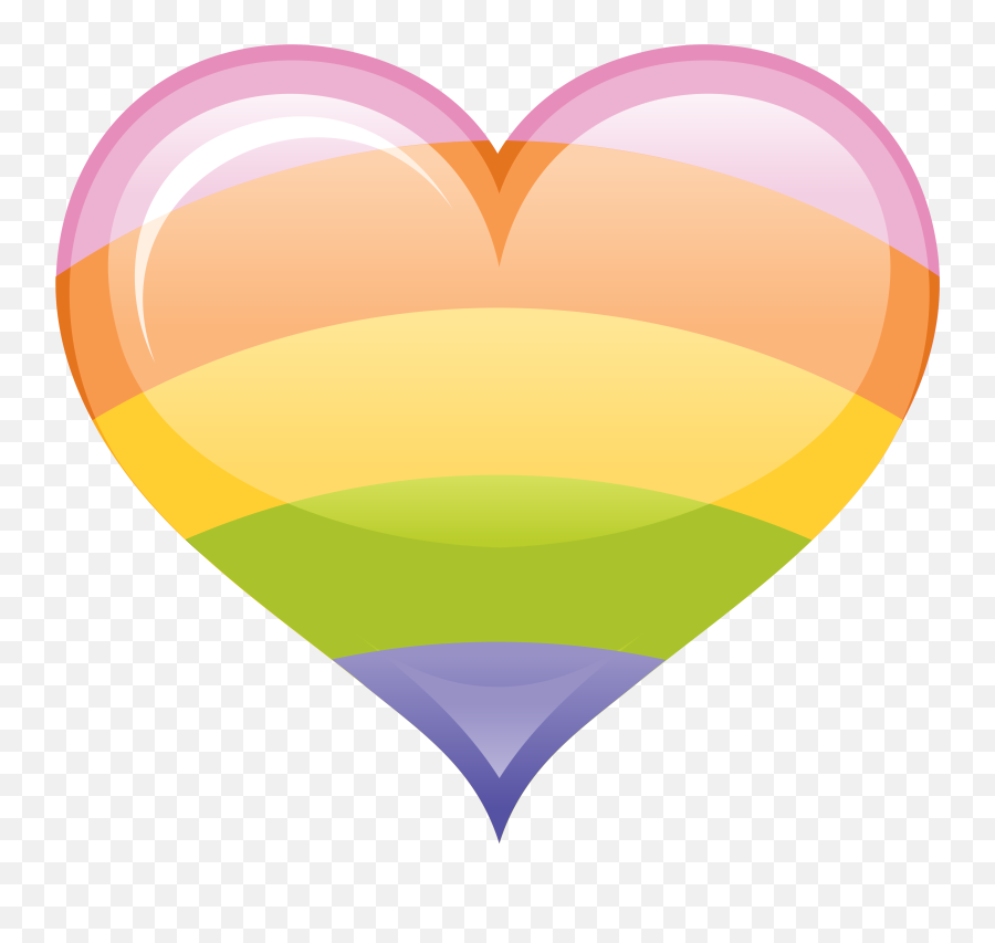 Free Rainbow Retro Heart 1187583 Png - Coração Arco Iris Png Emoji,Rainbow Heart Png