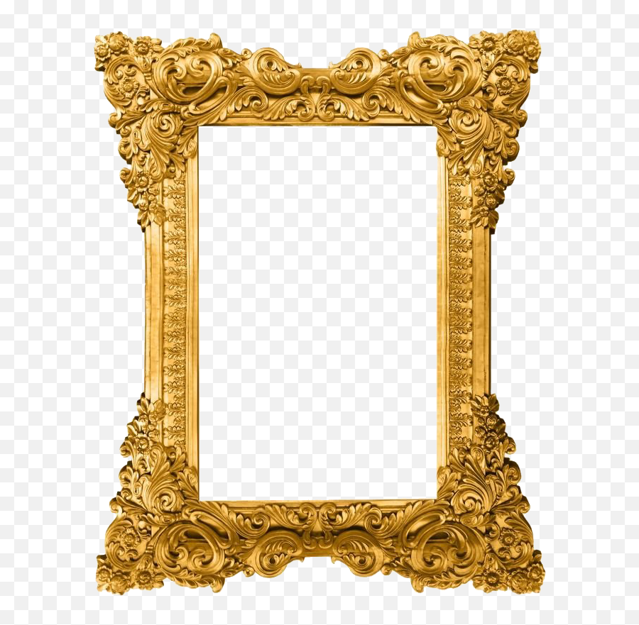 Gold Pattern Frame Png Clipart Png Mart - Transparent Picture Frame Gold Png Emoji,Pattern Clipart