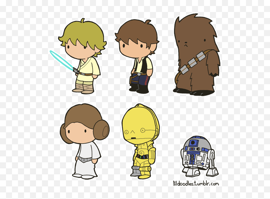 Star Wars Cute Doodle Png Image With No - Chewie Star Wars Doodle Emoji,Chewbacca Clipart