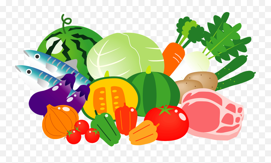 Vegetables Fish And Meat Clipart - Meat And Veg Clipart Emoji,Vegetables Clipart