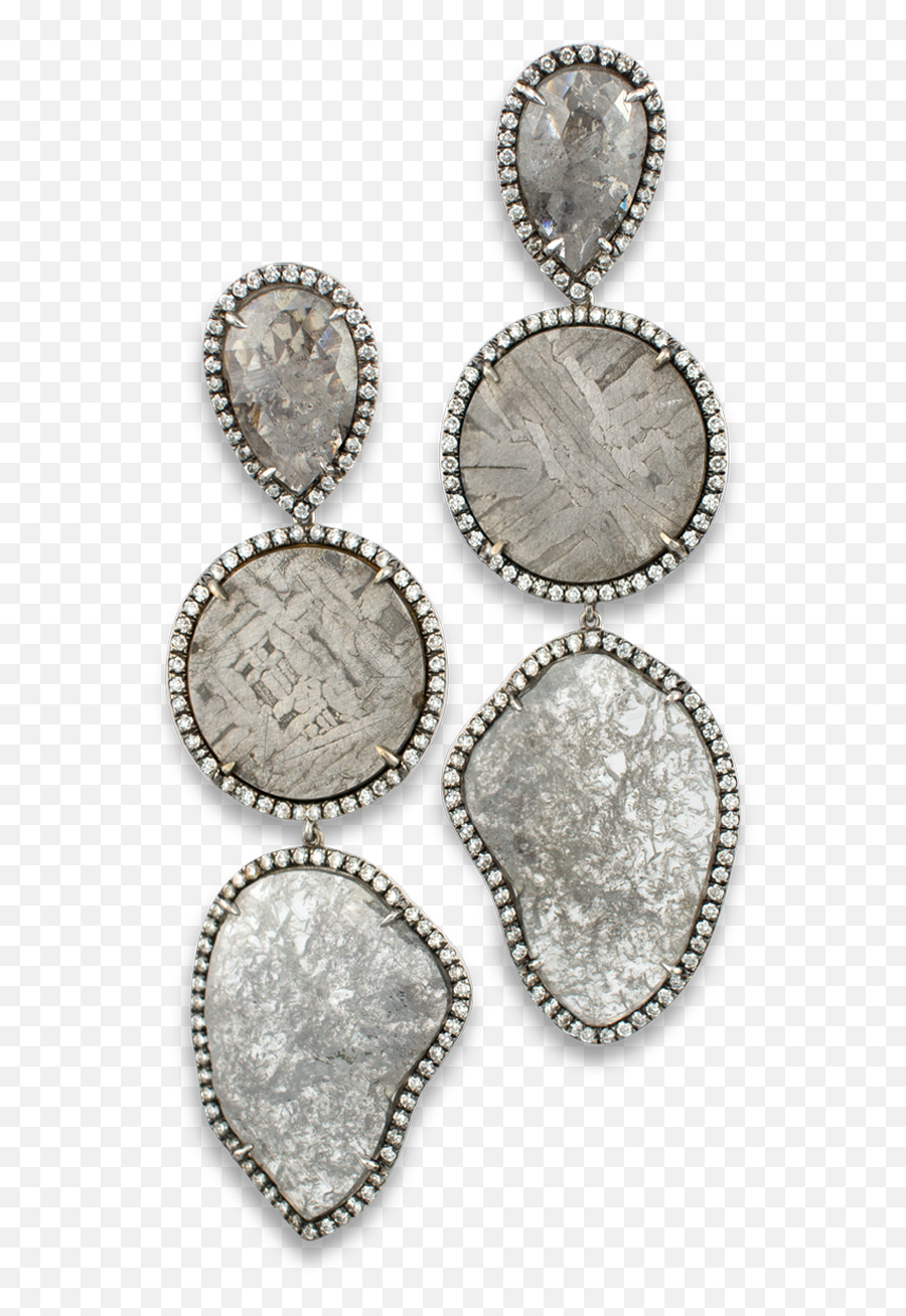 Diamond Slice Meteorite And Diamond Earrings Emoji,Transparent Earrings
