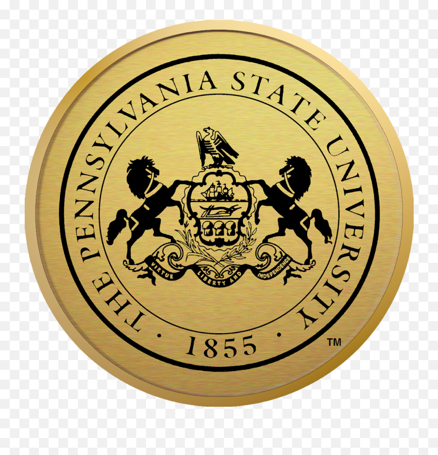 Pennsylvania State University Gold Engraved Medallion Emoji,Penn State University Logo