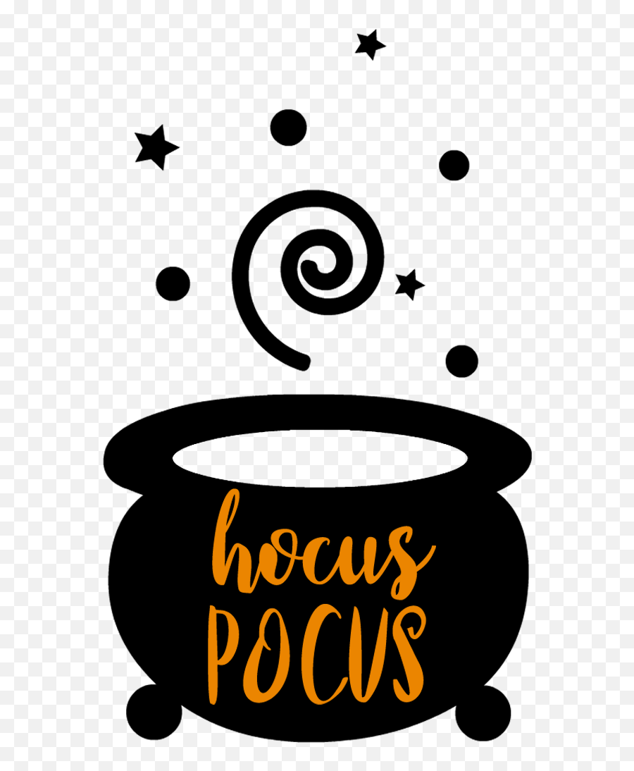 Hocus Pocus Halloween Free Svg - Hocus Pocus With Cauldron Emoji,Cauldron Clipart Black And White