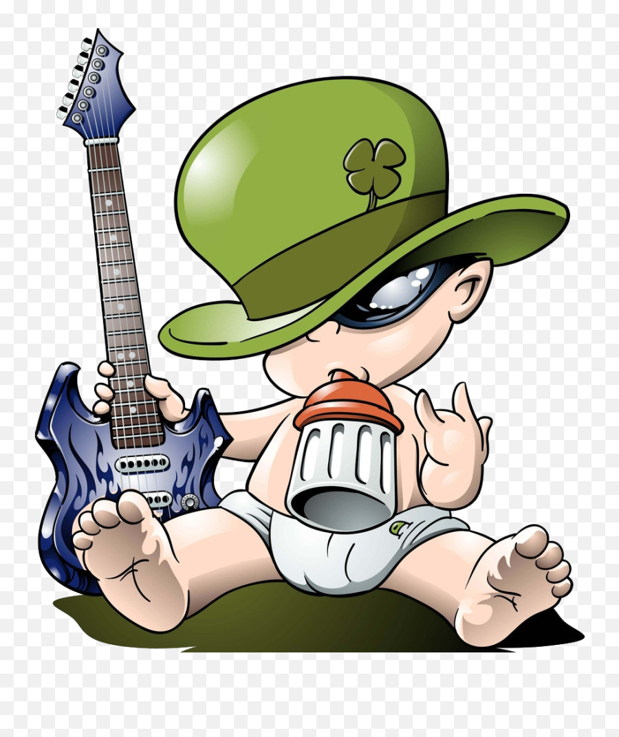 Download Guitar Infant Diaper Bodysuit Free Frame Clipart - Baby Boy With A Guitar Cartoon Emoji,Diaper Clipart