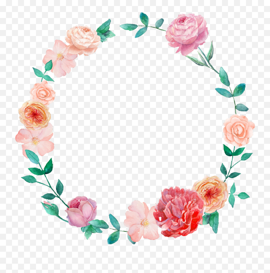 Mexican Clipart Flower Wreath - Watercolor Floral Wreath Png Floral Emoji,Mexican Clipart