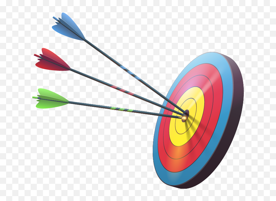 Transparent Target With Arrow Clipart - Archery Clipart Arrow On Target Png Emoji,Archery Clipart