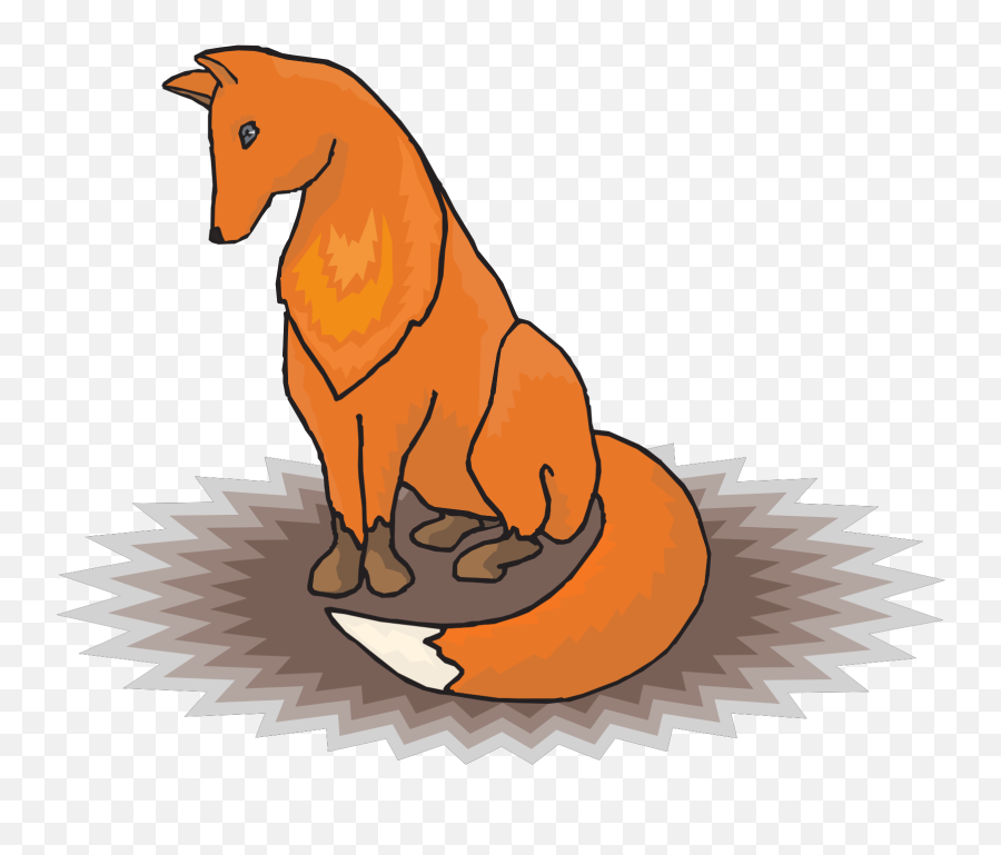 Fox Sitting In Shadow Svg Vector Fox Sitting In Shadow Clip - Fox Emoji,Shadow Clipart