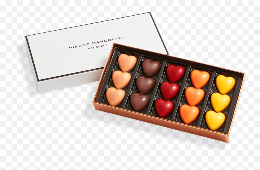 Download Box Of 15 Hearts - Pierre Marcolini Corazones Handcrafted Chocolates Paris Emoji,Pierre Png