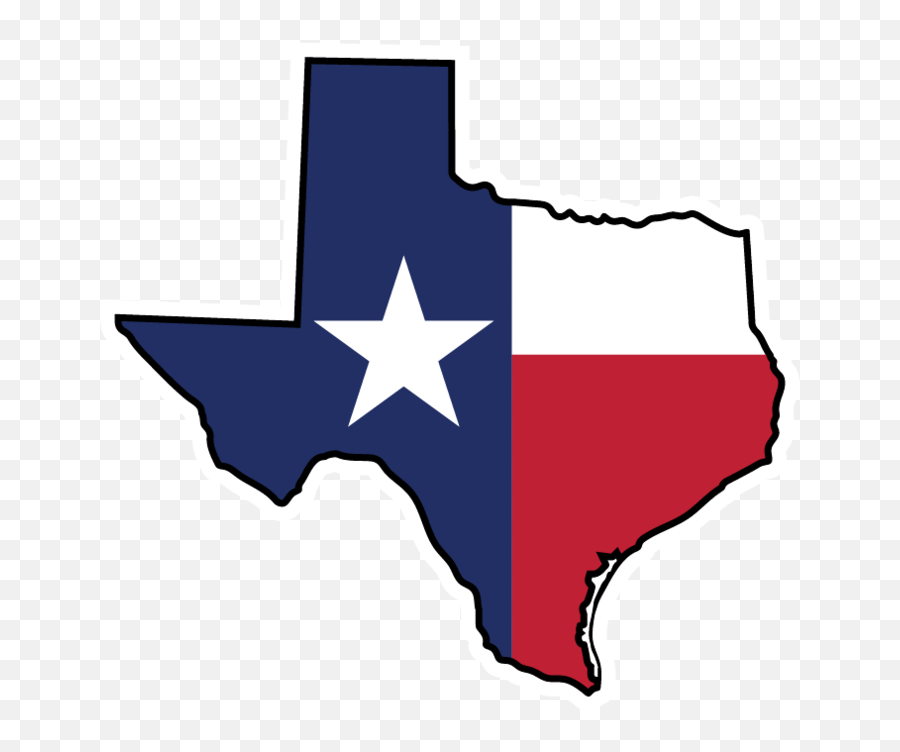 Texas State Outline Decal - Texas Flag Emoji,Texas State Outline Png