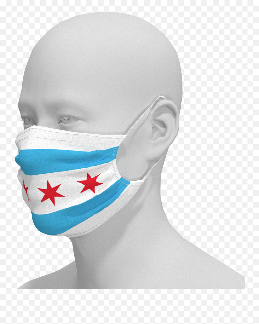 The Original Chicago Flag Mask - For Adult Emoji,Chicago Flag Png