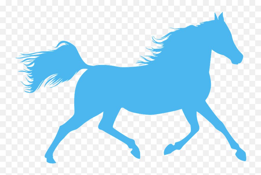 Running Horse Silhouette - Horse Silhouette Blue Emoji,Running Horse Clipart