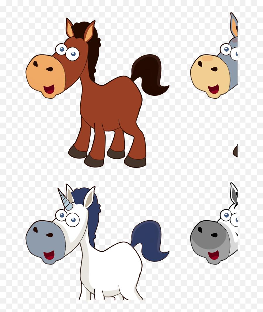Cartoon Horses Svg Vector Cartoon Horses Clip Art - Svg Clipart Old Macdonald Had A Farm Memory Game Emoji,Horses Clipart