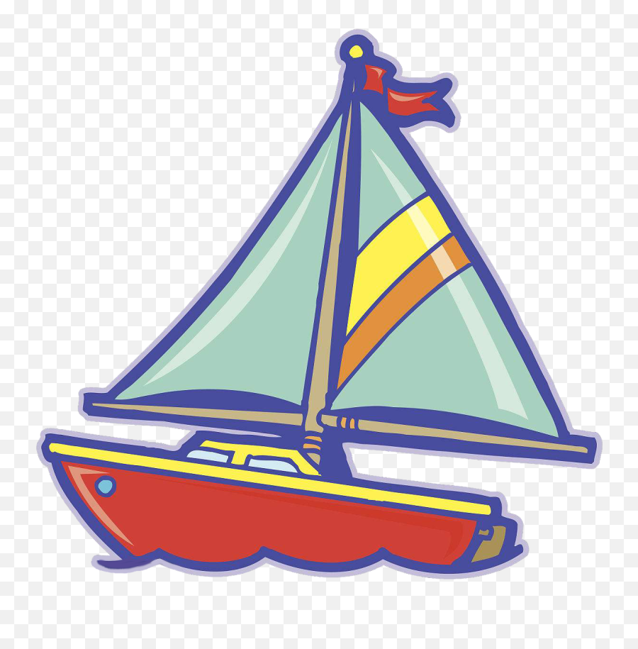 Png Royalty Free Stock Sailboat Sailing Ship Cartoon - Sail Cartoon Png Emoji,Sailboat Clipart