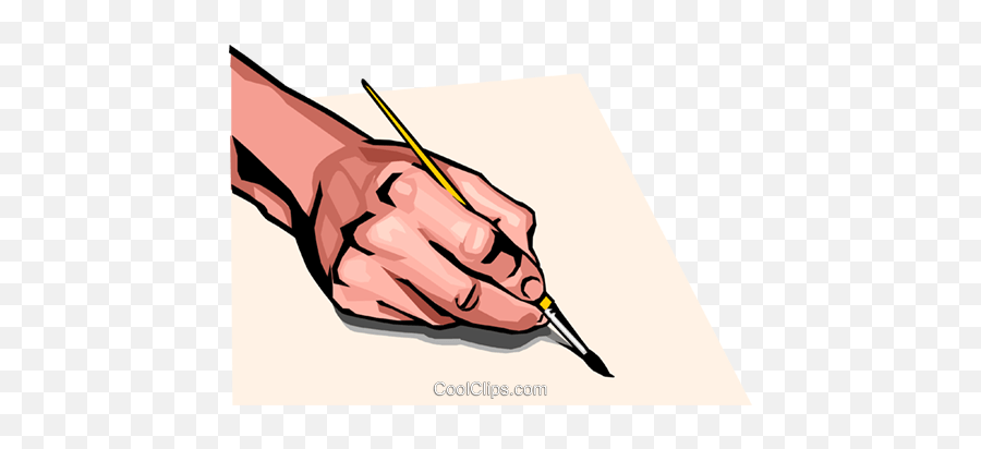 Hand With Paint Brush Royalty Free Vector Clip Art Emoji,Paintbrush Clipart Transparent