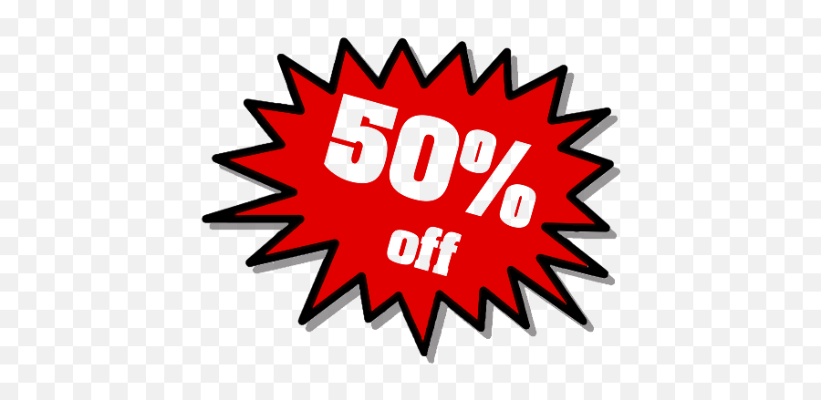 50 Off Sale Sign Red Star Transparent Png Png Play - 50 Percent Off Transparent Background Emoji,Star Transparent Background