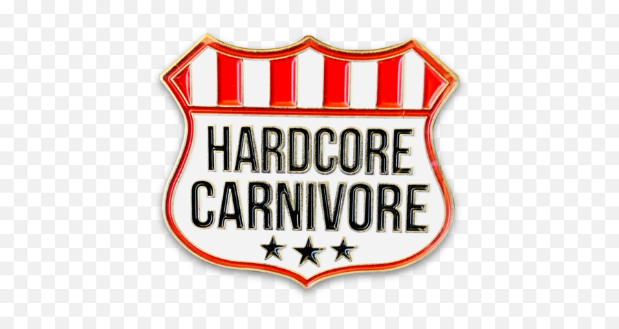 Hardcore Carnivore Shield Logo Enamel Pin - Horizontal Emoji,Shield Logo