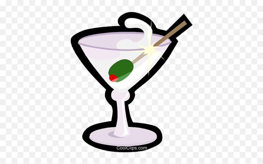 Martini Glass With Olive Royalty Free Vector Clip Art - Martini Glass Emoji,Martini Glass Clipart