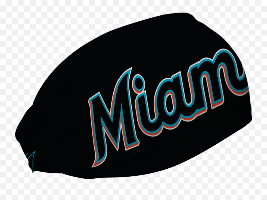 Marlins Wordmark Black Cooling Headband - Language Emoji,Miami Marlins Logo