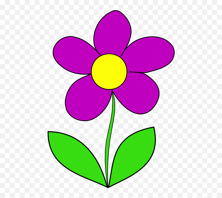 Clip Art Purple Flowers - Purple Flower Clipart Emoji,Spring Flower Clipart