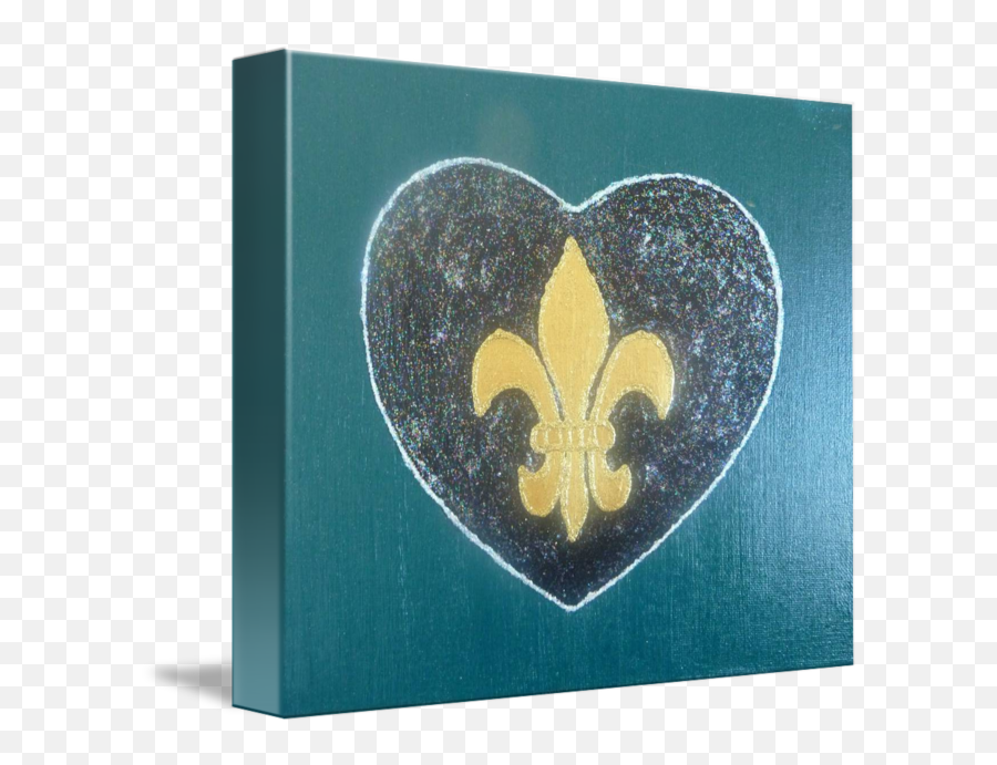 New Orleans Saints Black And Gold Heart On Green By Jamie Obando Emoji,New Orleans Saints Logo