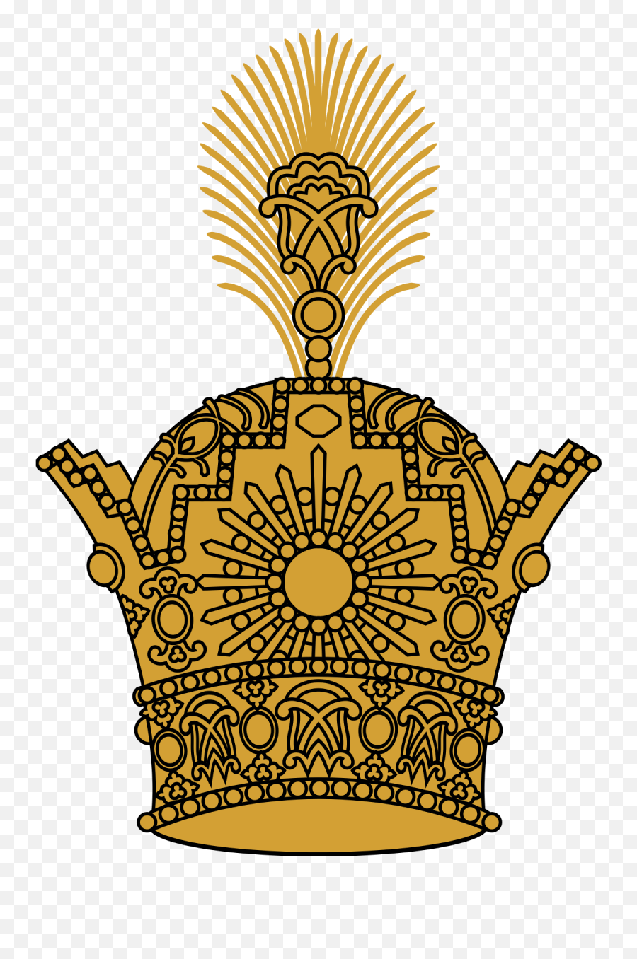 Filepahlavi Crown Of Imperial Iran Heraldry Goldsvg - Pahlavi Crown Logo Emoji,Gold Crown Logo