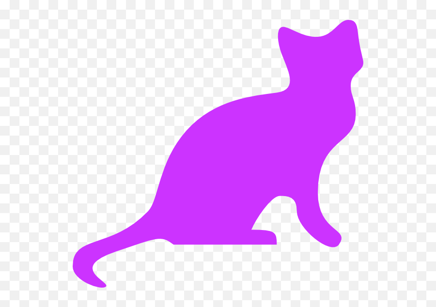 Purple Cat Silhouette Clipart - Head Cat Silhouette Png Emoji,Cat Silhouette Clipart