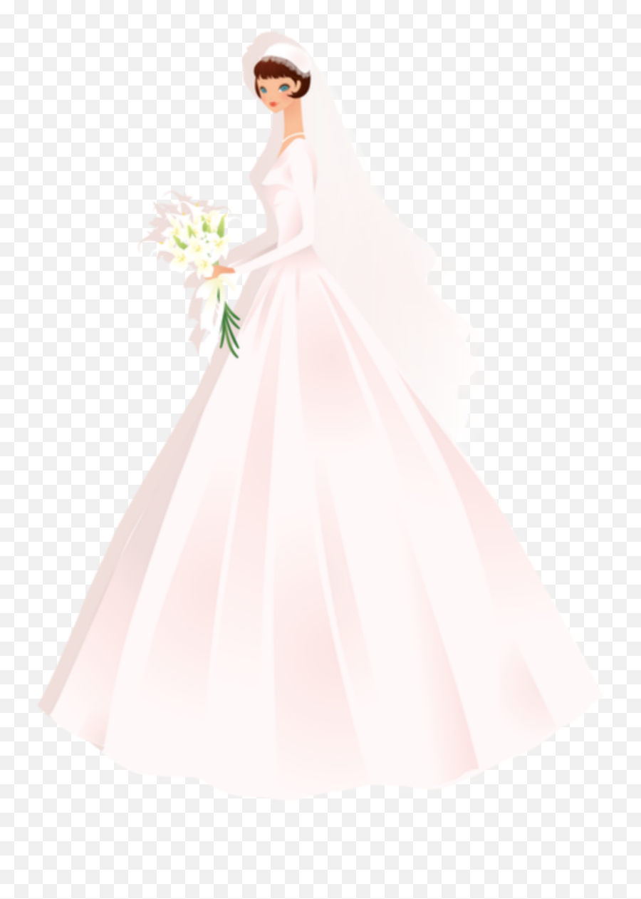 Ftestickers Clipart Woman Bride Sticker - Floor Length Emoji,Wedding Dress Clipart