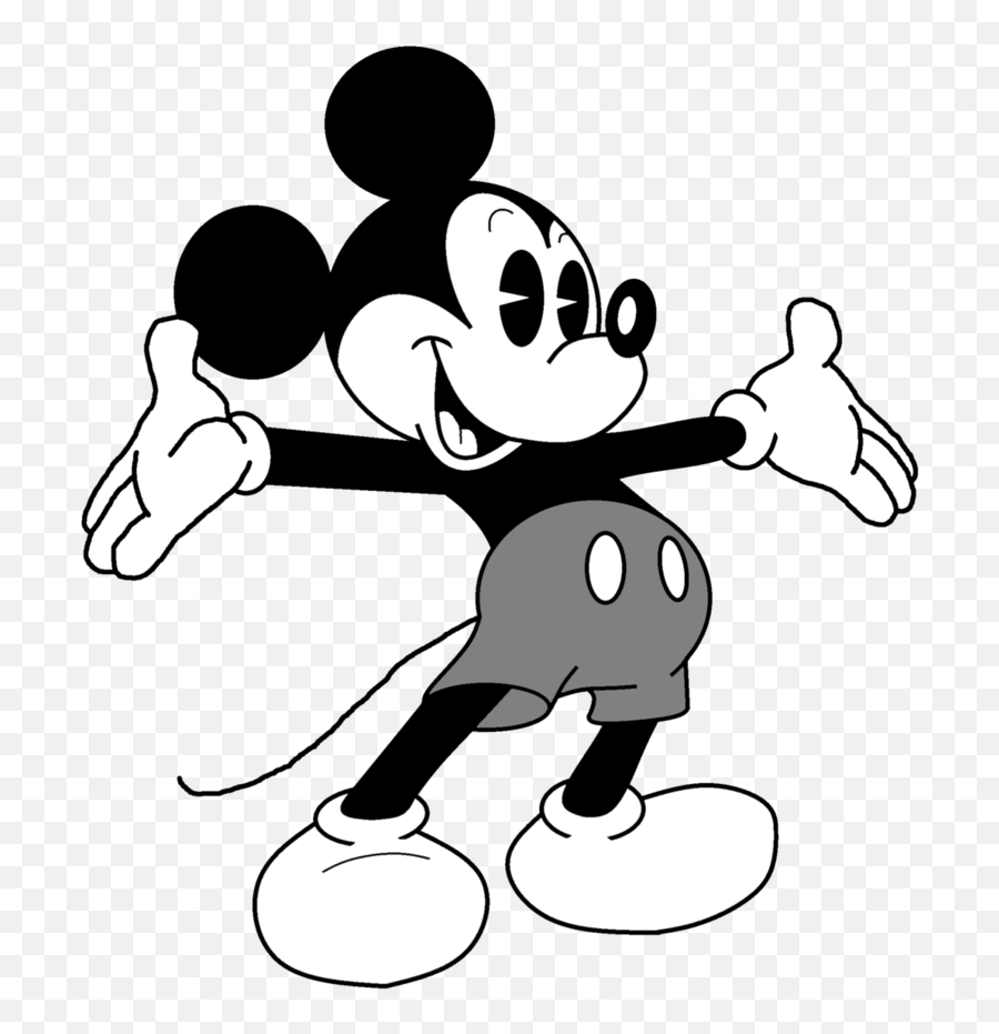 White Mickey Mouse Clipart - Mickey Mouse Png Black And White Emoji,Mouse Clipart Black And White